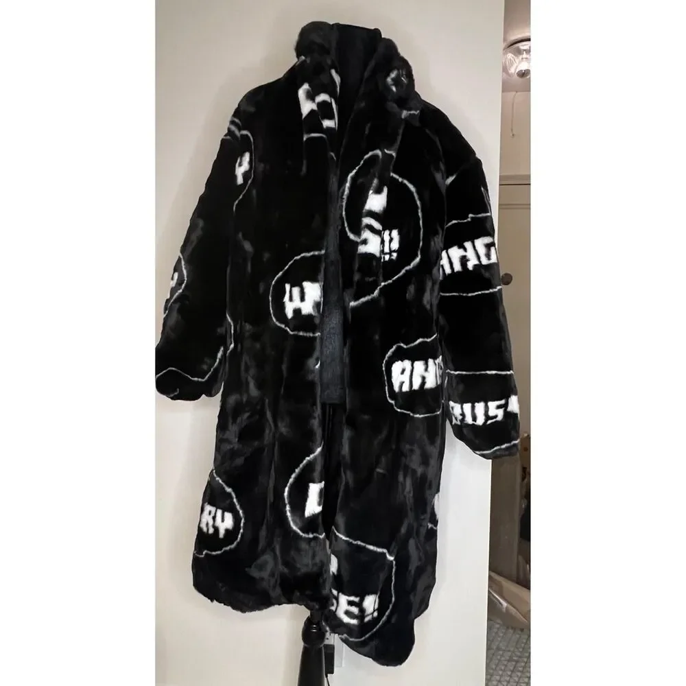 ✨ Stylenanda Speech Bubble Plush Fur Coat ✨ Kpop